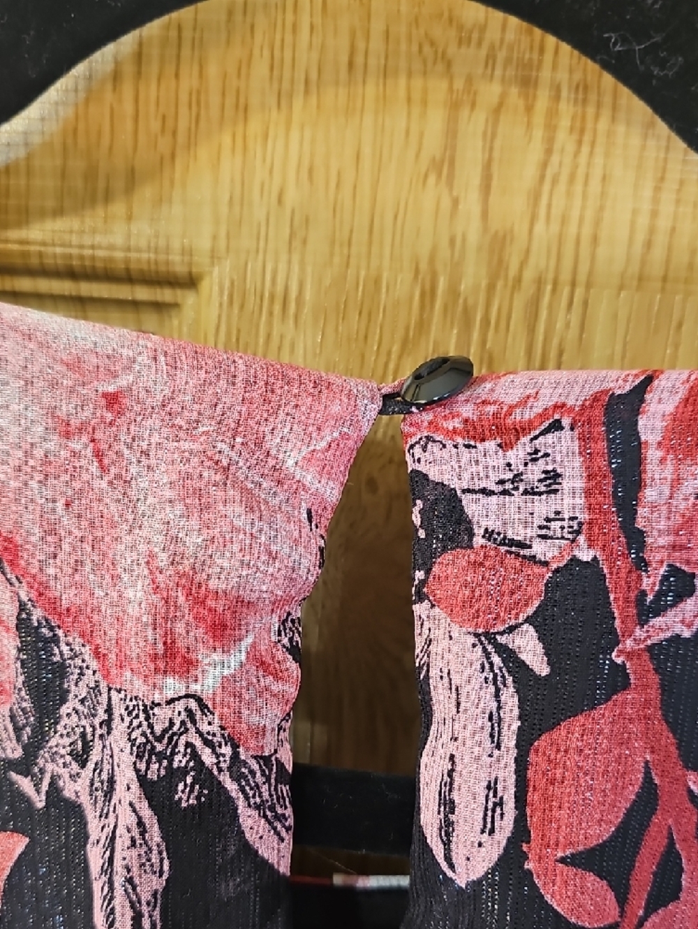 Sleeveless Black Maxi Dress with Pink & Red Floral Print - Picture 11 of 11